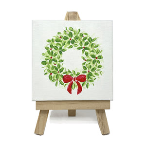 Mini Christmas Wreath - 3" x 3" 