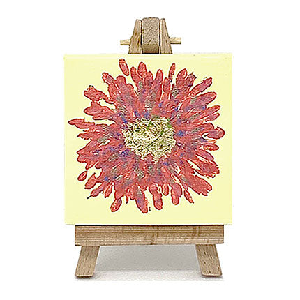 Sea Coral Flower on Yellow - 3" x 3" 
